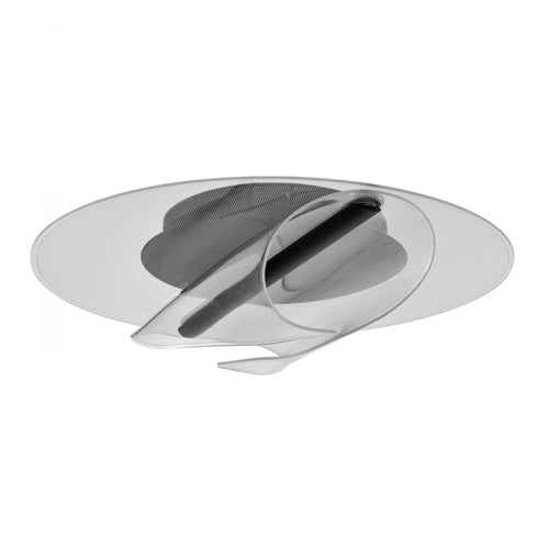 Satco 62-2024, Geneva, 18'' LED Flush Mount Ceiling Light Fixture, 120V, 24W, 3000K Soft White, 1920 Lumens, Matte Black, Silk Screened Acrylic Lens