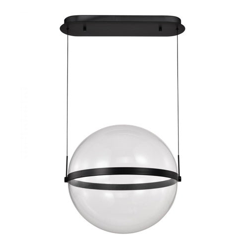 Satco 62-2034, Arvada, 20" LED Pendant, 120V, 47W, 3000K Soft White, 3760 Lumens, Matte Black, Silk Screened Acrylic Lens