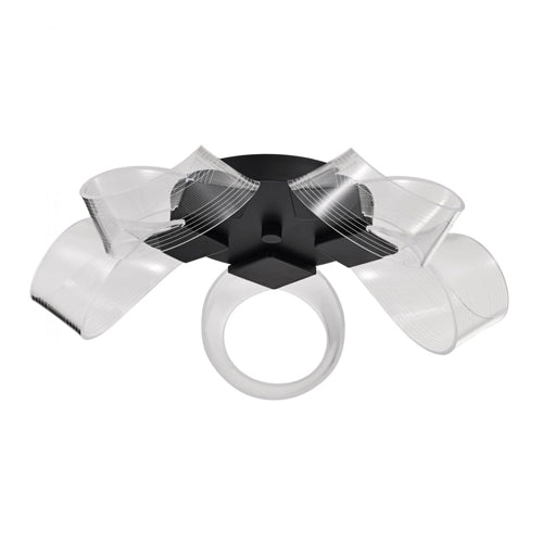 Satco 62-2035, Barnett, 21'' LED Flush Mount Ceiling Light Fixture, 120V, 24W, 3000K Soft White, 1920 Lumens, Matte Black, Silk Screened Acrylic Lens