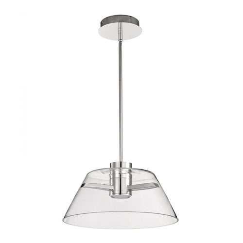 Satco 62-2052, Edmond, 17" LED Pendant, 120V, 18W, 3000K Soft White, 1944 Lumens, Polished Nickel