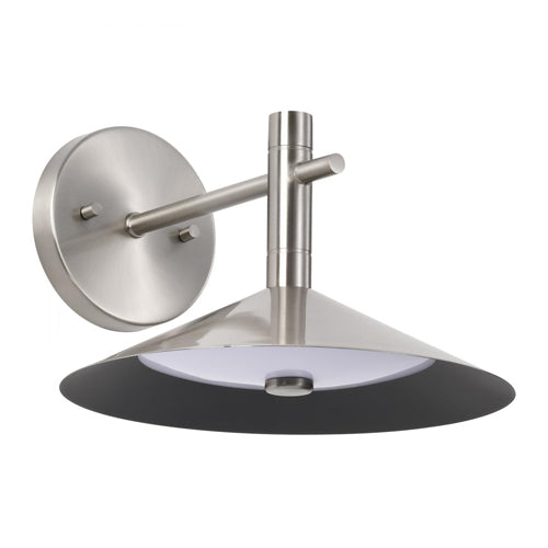 Satco 62-2084, Corrine, 10" LED Wall Sconce, 120V, 18W, 1500-1600 Lumens, 3000K/4000K/5000K CCT Selectable, Brushed Nickel