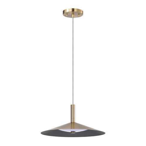 Satco 62-2092, Corrine, 14" LED Pendant, 120V, 18W, 1500-1600 Lumens, 3000K/4000K/5000K CCT Selectable, Burnished Brass