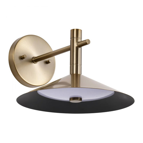 Satco 62-2094, Corrine, 10" LED Wall Sconce, 120V, 18W, 1500-1600 Lumens, 3000K/4000K/5000K CCT Selectable, Burnished Brass