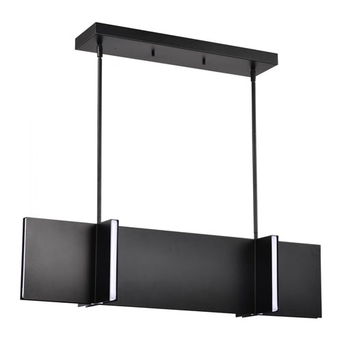 Satco 62-2161, Blaine, 38'' LED Island Pendant, 120V, 42W, 3000 Lumens, 3000K Soft White, Matte Black, Acrylic Lens