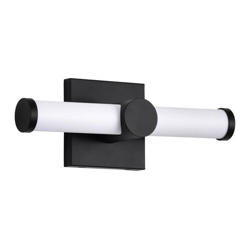 Satco 62-2201, Bowman, 12" LED Vanity, 120V, 13W, 1105 Lumens, 3000K Soft White, Matte Black, Acrylic Lens