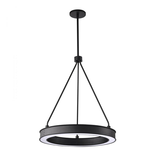 Satco 62-2261, Longford, 20'' LED Pendant, 120V, 21W, 1700 Lumens, 3000K Soft White, Textured Black, Acrylic Lens