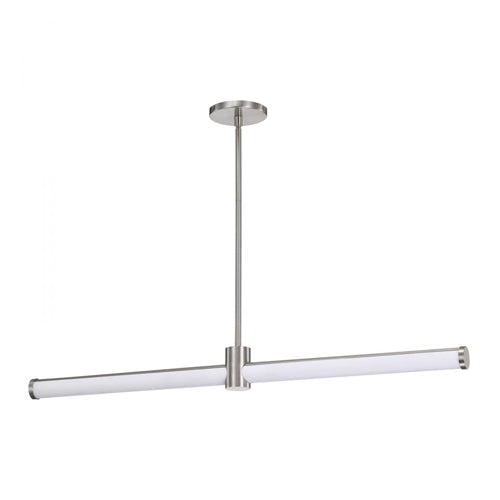 Satco 62-2272, Bowman, 36'' LED Island Pendant, 120V, 39W, 3315 Lumens, 3000K Soft White, Brushed Nickel, Acrylic Lens