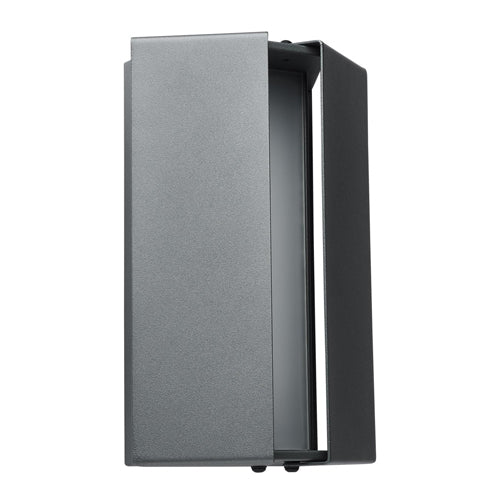 Satco 62-247, Peak, LED Wall Sconce, 120V-277V, 10W, 3000K/4000K/5000K CCT Selectable,Matte Gray Finish, 120V only Dimming