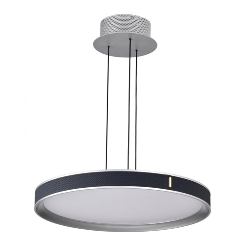 Satco 62-3001, Bandon, 20'' LED Pendant, 120-277V, 40W, 4026 Lumens, 3000K Soft White, Gray with Blue Wrap, Acrylic Lens