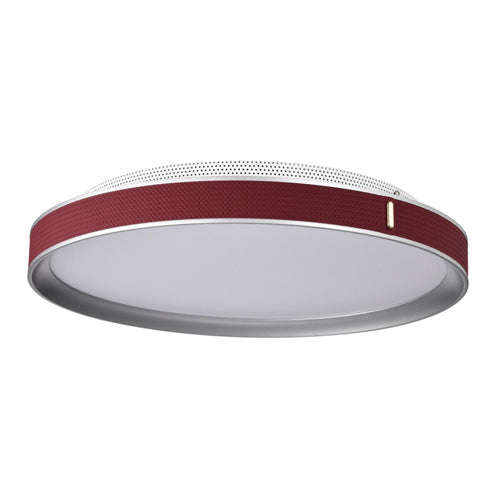 Satco 62-3012, Bandon, 20'' LED Flush Mount Ceiling Light Fixture, 120-277V, 40W, 4026 Lumens, 3000K Soft White, Gray with Red Wrap, Acrylic Lens