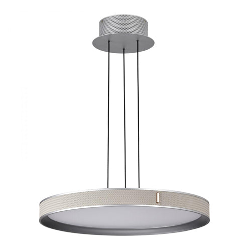 Satco 62-3021, Bandon, 20'' LED Pendant, 120-277V, 40W, 4026 Lumens, 3000K Soft White, Gray with Off White Wrap, Acrylic Lens