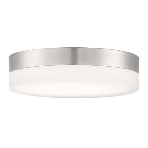 Satco 62-460, Pi, 14'' LED Flush Mount Ceiling Light Fixture, 120V, 25W, 3000K Warm White, 2125 Lumens, Brushed Nickel Finish, Frosted Etched Glass