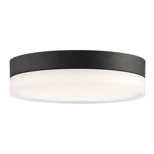 Satco 62-568, Pi, 9'' LED Flush Mount Ceiling Light Fixture, 120V, 18W, 3000/4000/5000K CCT Selectable, Black Finish, Frosted Etched Glass