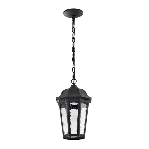 Satco 62-5944, East River, 1 Light Outdoor LED Smart Pendant, Starfish Rgbtw, 120V, 10W, 850 Lumens, 2700K-5000K, Matte Black, Clear Water Glass