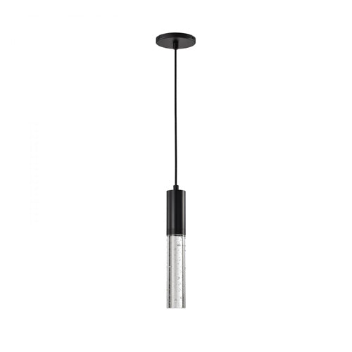 Satco 62-6001, Lacey, 2" LED Mini Smart Pendant, 120V, 11.5W, 1100 Lumens, 2000K-5000K, RGB/TW, Starfish Enabled, Matte Black with K9 Bubble Crystal