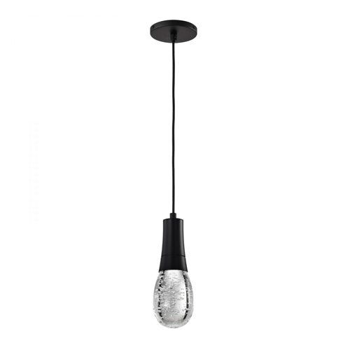 Satco 62-6002, Lacey, 4" LED Smart Pendant, 120V, 11.5W, 1100 Lumens, 2000K-5000K, RGB/TW, Starfish Enabled, Matte Black with K9 Bubble Crystal