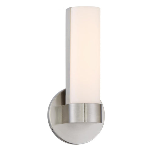 Satco 62-731, Bond, Single 9-1/2" LED Vanity with White Acrylic Lens, 120V, 10W, 850 Lumens, 3000K Warm White, Dimmable, Brushed Nickel Finish