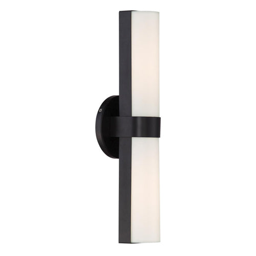 Satco 62-742, Bond, Double 17-1/2" LED Vanity with White Acrylic Lens, 120V, 20W, 1580 Lumens, 3000K Warm White, Dimmable, Aged Bronze Finish