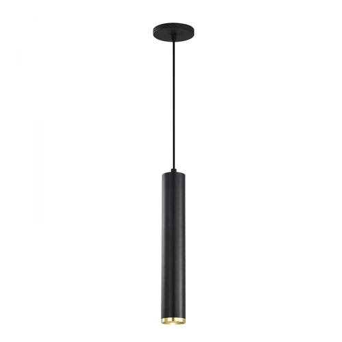Satco 62-818, Century, 16" LED Pendant, 120V, 12W, 3000K Soft White, 1020 Lumens, Matte Black and Brushed Brass Finish