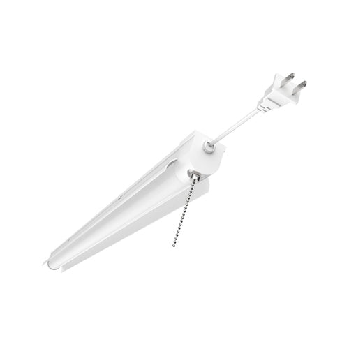 Satco 62-927, 3’ LED Shop Light with Pull Chain, 120V, 34W, 4000K Cool White, 3000 Lumens, White Finish