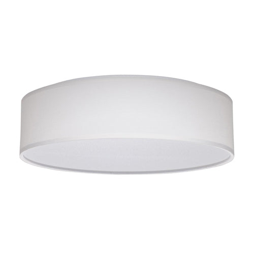 Satco 62-999, 15'' Fabric Drum LED Decor Flush Mount Fixture, 120V, 20W, 3000/4000/5000K, 1230-1330 Lumens, White Fabric Shade, Acrylic Diffuser