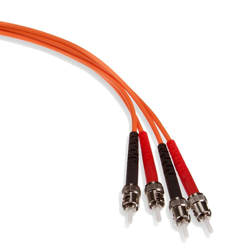 Leviton 62DST-M10, Economy Fiber Optic Patch Cord, 62.5/125 um Multimode OM1, OFNR Duplex, ST-ST, 10 Meters