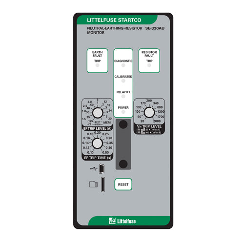 Littelfuse SE-330AU-26-00, SE-330AU Series, Neutral-Earthing-Resistor Monitor, 48VDC, Communications USB IEC61850 (Dual RJ45), Normally Open