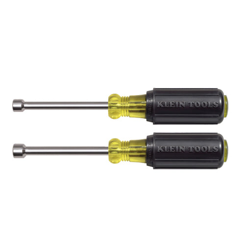 Klein Tools 630M, Nut Driver Set, Magnetic Nut Drivers, 3-Inch Shafts, 2-Piece