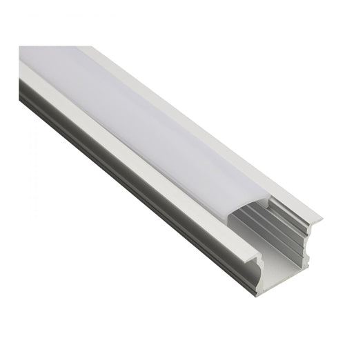 Satco 64-150, Dimension, 16' Tape Channel, Deep Well, Recessed, Silver Finish, Aluminum / Polycarbonate (PC)