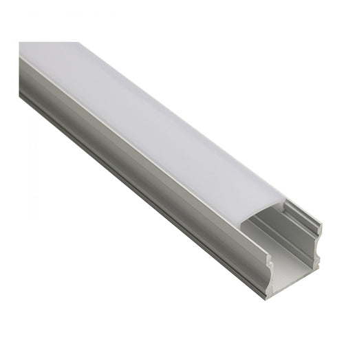 Satco 64-151, Dimension, 16' Tape Channel, Deep Well, Silver Finish, Aluminum / Polycarbonate (PC)