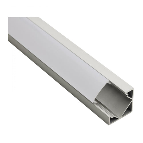 Satco 64-152, Dimension, 16' Tape Channel, Angled, Silver Finish, Aluminum / Polycarbonate (PC)