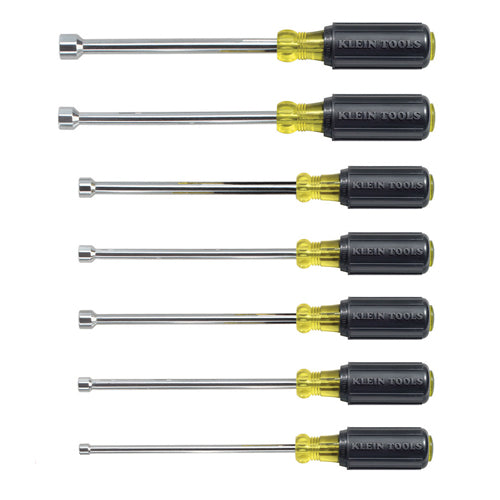 Klein Tools 647, Nut Driver Set, 6-Inch Shafts, 7-Piece