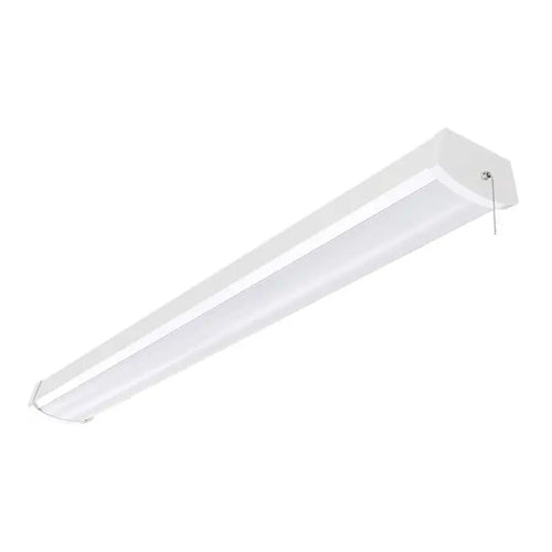 Satco 65-1092, 4 Foot LED Ceiling Wrap Fixture with Pull Chain, 40W, 120V, 3000K Warm White, 3200 Lumens, White Finish