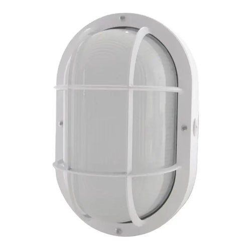 Satco 65-113, 20W LED Outdoor Bulk Head Fixture, 120-277V, 1440 Lumens, 3000K Warm White, White Finish