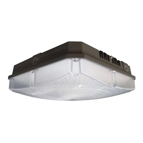 Satco 65-140, 8.5" LED Canopy Fixture, 120-277V, 40W, 4000K Cool White, 4800 Lumens, 0-10V Dimming, Bronze Finish