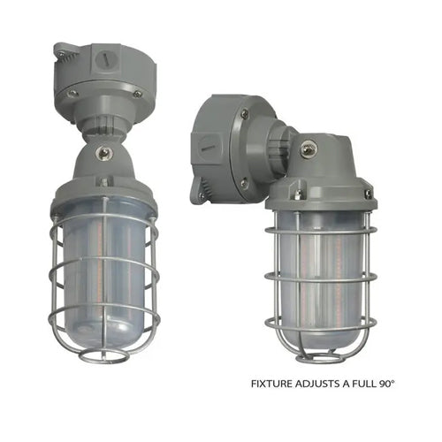 Satco 65-171, LED Adjustable Vapor Tight Fixture, 100-277V, 20W, 3000K Warm White, 2050 Lumens, Gray Finish
