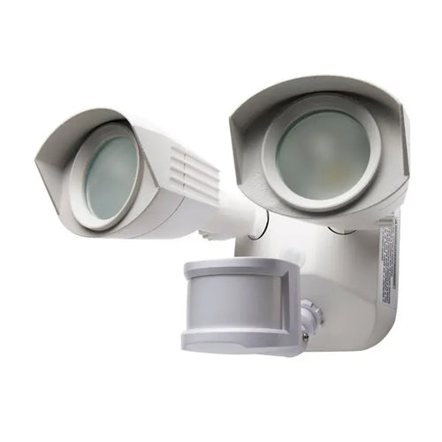 Satco 65-217, LED Dual Head Security Light With Motion Sensor, 20W, 120V, 4000K Cool White, 1900 Lumens, 80 CRI, White