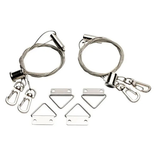 Satco 65-591, 2'x2' Suspension Kit for LED Backlit Flat Panel Fixtures, Stainless Steel, Silver Finish