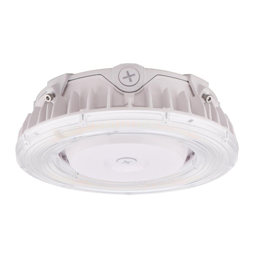 Satco 65-631R1, 100W LED Canopy Fixture, 120-277V, 14298/15322/14943 Lumens, 3000K/4000K/5000K CCT Selectable, 0-10V Dimming, White Finish