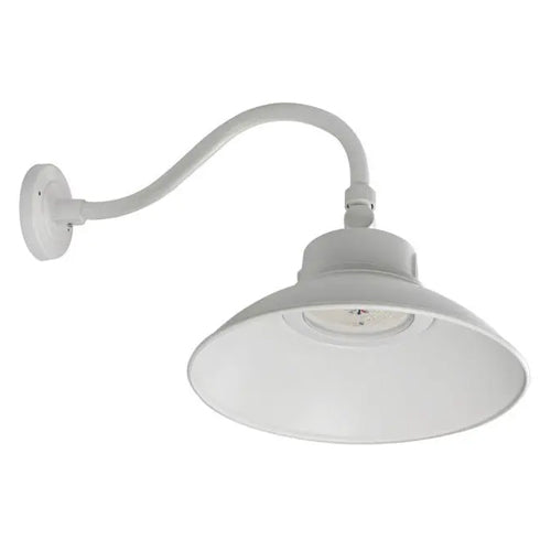 Satco 65-660, LED Gooseneck With Photocell, 120-277V, CCT Selectable 3000/4000/5000K, 30/40/50W, 3300-5500 Lumens, 0-10V Dimming, White Finish