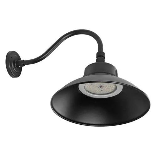 Satco 65-661, LED Gooseneck With Photocell, 120-277V, CCT Selectable 3000/4000/5000K, 30/40/50W, 3300-5500 Lumens, 0-10V Dimming, Black Finish