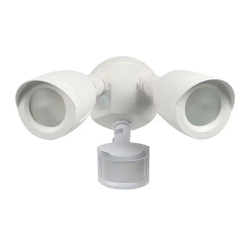 Satco 65-717, LED Dual Head Security Light, Motion Sensor Included, 20W, 120V, 4000K Cool White, 1900 Lumens, 80+ CRI, White Finish