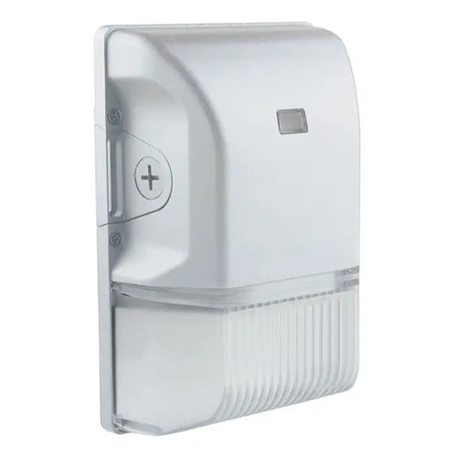 Satco 65-749, LED Small Wall Pack With Photocell, 120-277V, 20W, CCT Selectable 3000/4000/5000K, 2608.9/2920.8/2703.4 Lumens, 0-10V Dimming, White Finish