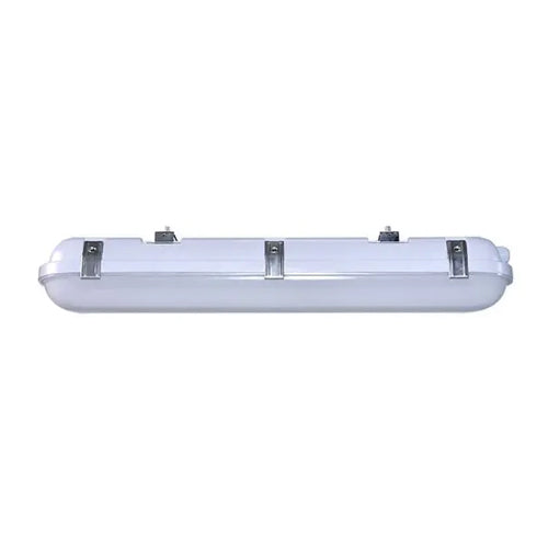 Satco 65-823, 2' Vapor Proof Linear Fixture with Integrated Microwave Sensor, 120-277V, 20W, 3000/4000/5000K CCT Selectable, 2164-2505 Lumens, IP65 and IK08 Rated, Dimmable, Gray Finish