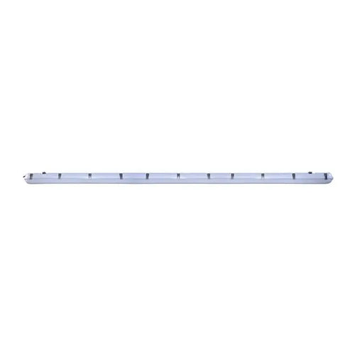 Satco 65-825, 8' Vapor Proof Linear Fixture with Integrated Microwave Sensor, 120-277V, CCT & Wattage Selectable, 6400-9360 Lumens, IP65 and IK08 Rated, Dimmable, Gray Finish