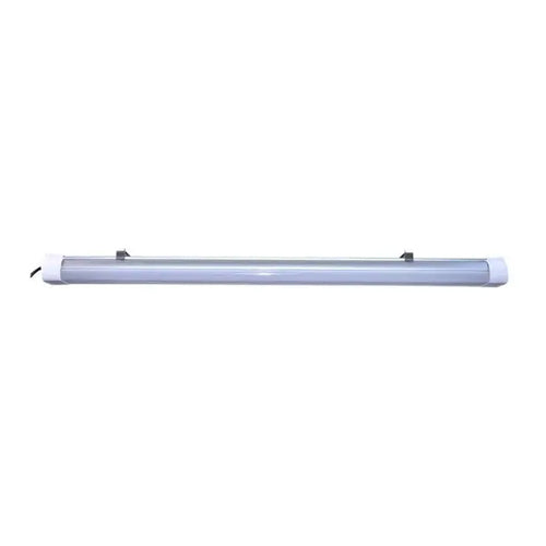 Satco 65-833, 4' LED Tri-Proof Linear Fixture with Integrated Microwave Sensor, CCT & Wattage Selectable, 120-277V, 5040-7669 Lumens, IP65 and IK08 Rated, 0-10V Dimming