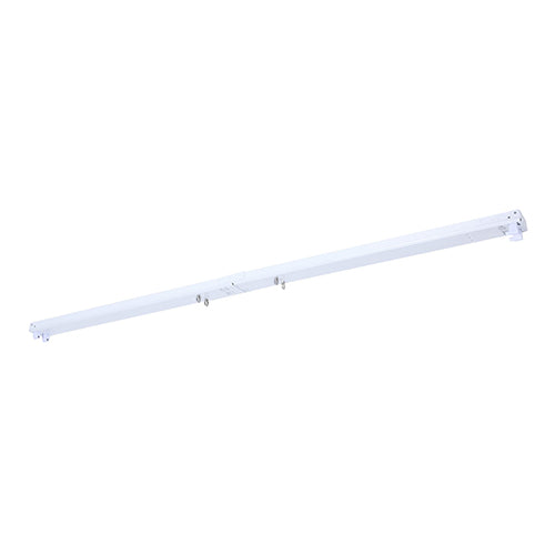 Satco 65-905, 8' Quad Or Dual T8 Lamp Ready Fixture Channel, Empty Body Fixture, Complete Lamp Wiring Guide Available, 660W, 120-347V, Bi-Pin Adapter Base, White Finish