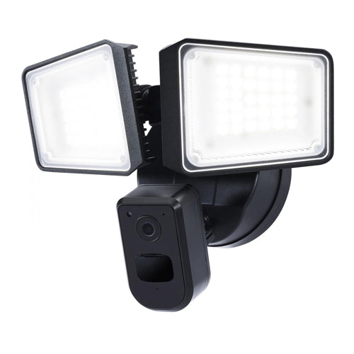 Satco 65-921, 36W Rectangular Outdoor SMART Security Light with Camera, 120-277V, 3000K-5000K, 4150/4500 Lumens, Starfish Enabled, Tunable White, Black Finish