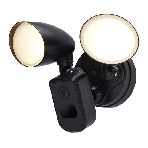 Satco 65-931, 20W Bullet Outdoor SMART Security Light with Camera, 120-277V, 3000/4000/5000K CCT Selectable, 1600/1750 Lumens, Starfish Enabled, Black Finish