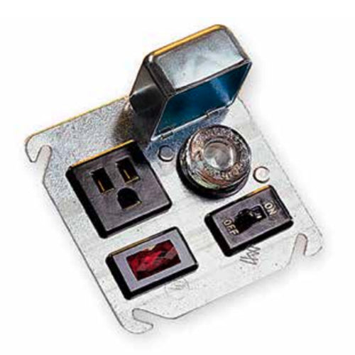 Littelfuse LSCY Series 15A Box Cover Unit With Double Pole Fuseholder and Two Switches, 4" Square Box, 125Vac